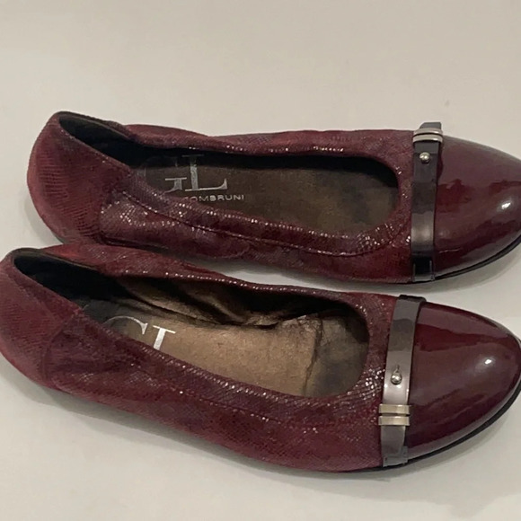 AGL Ladies Burgundy Leather Flats size USA 7 made in Italy - Picture 1 of 15